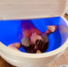 A man immersed in the home float tub